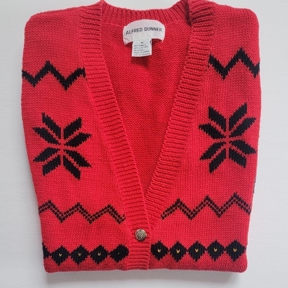 American Vintage | Preppy Scottish Dog red plaid knit sweater vest | WMS M - Picture 3 of 8